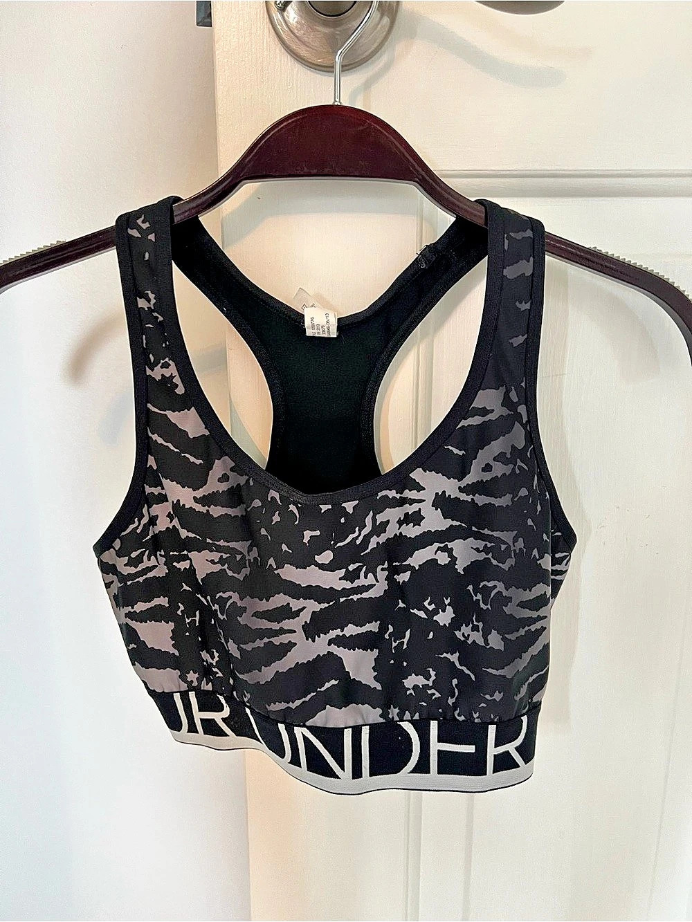 Under Armour HeatGear Armour Sports Bra Black & Gray Medium
